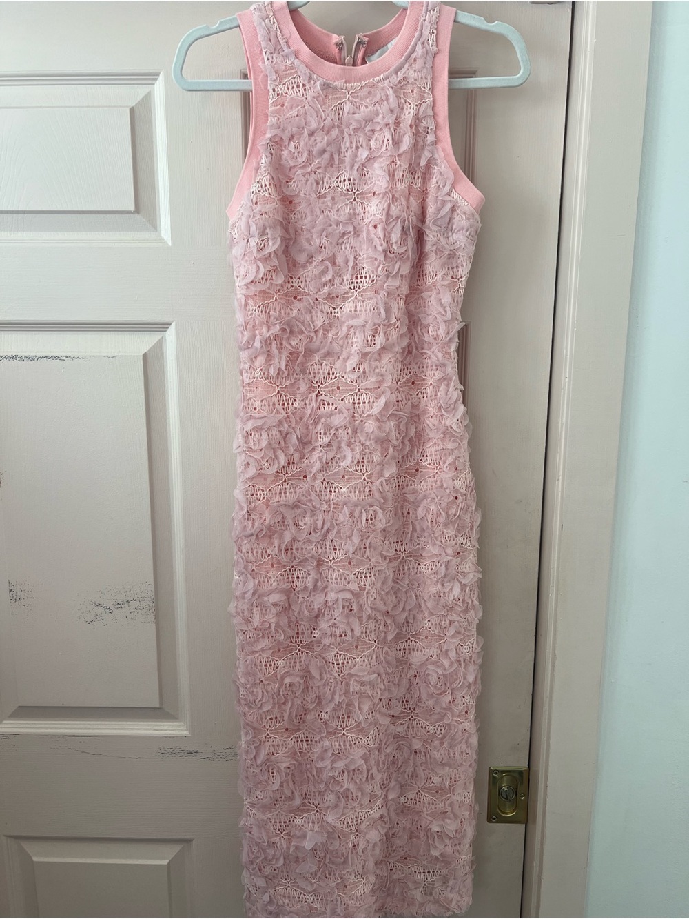 Endless Rose Blush Pink Lace Ruffled Sleeveless Dress